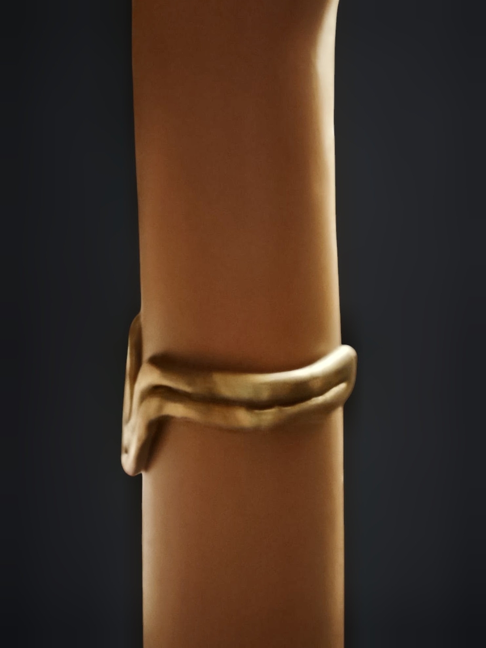 Sculptural Gold Tone V-Accent Cuff Bracelet - Picture 3 of 10